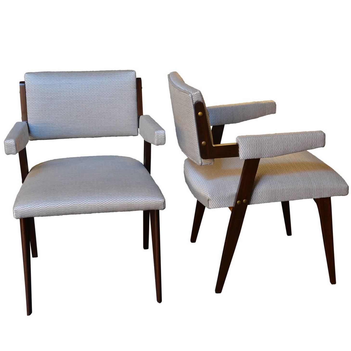Pair of White Armchairs, Italy, Early 1960s