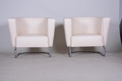 Pair of White Art Deco Armchairs from Czechoslovakia by Jindrich Halabala, 1930s