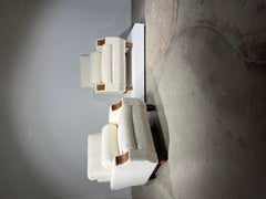 Ein Paar weiße Art-Déco-Sessel, 1940er-Jahre