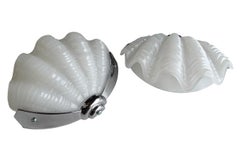 Pair of white Art Deco Shell Wall Lights