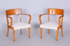 Coppia di poltrone in faggio bianco ArtDeco, Jindrich Halabala, Up & Up Zavody, anni '30