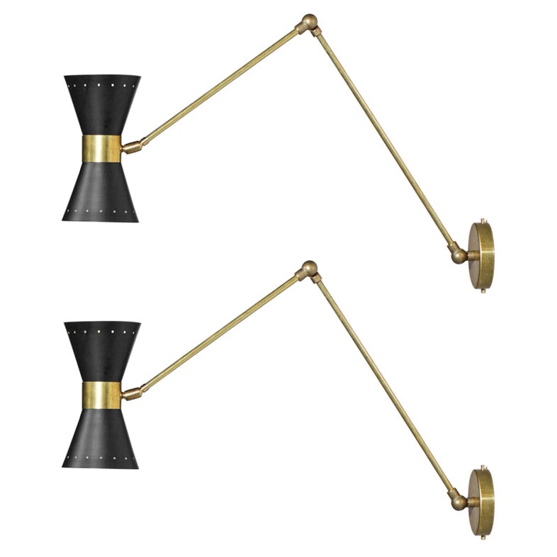 Pair of large modern Italian wall lights 