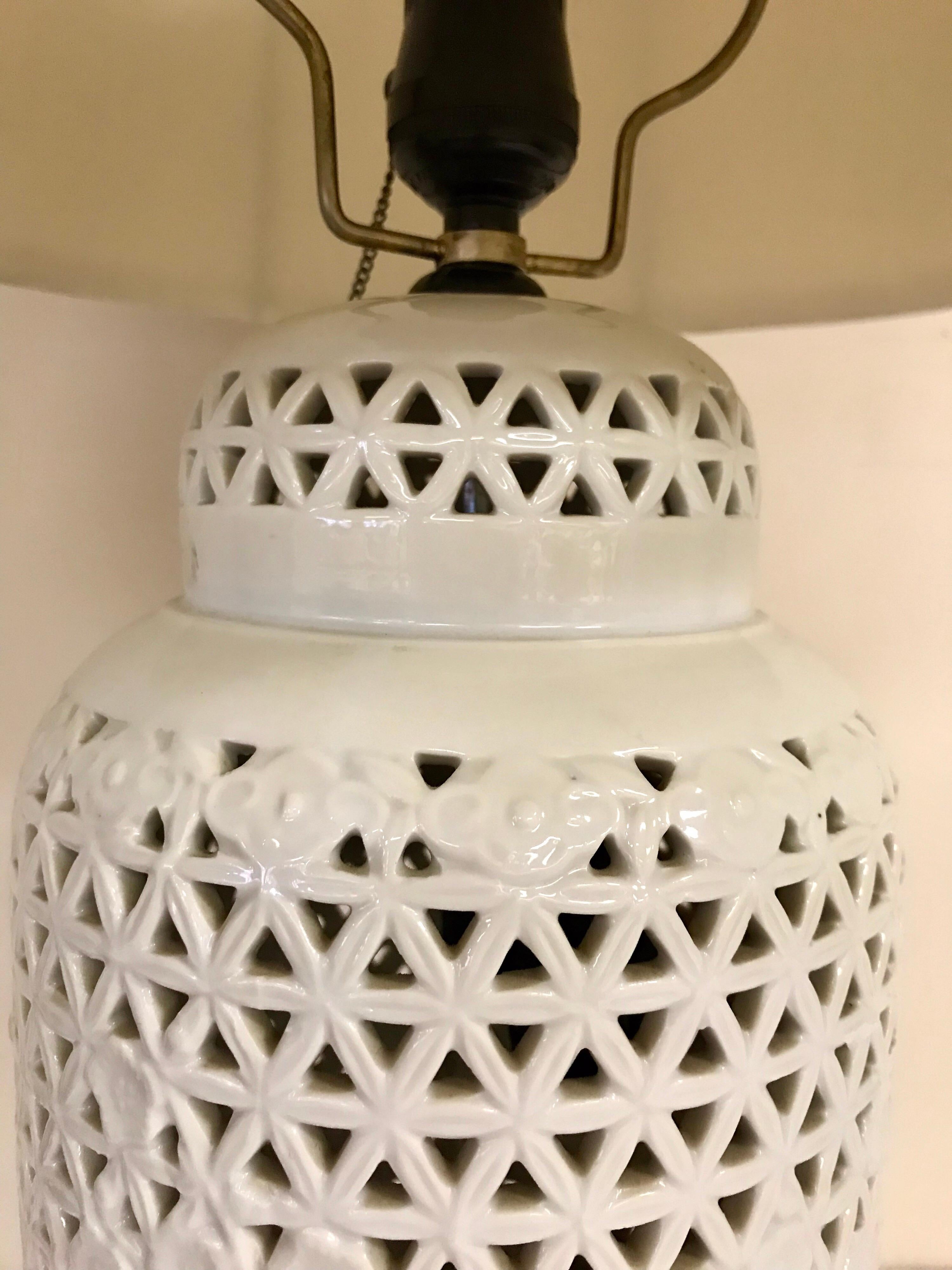 blanc de chine porcelain lamp