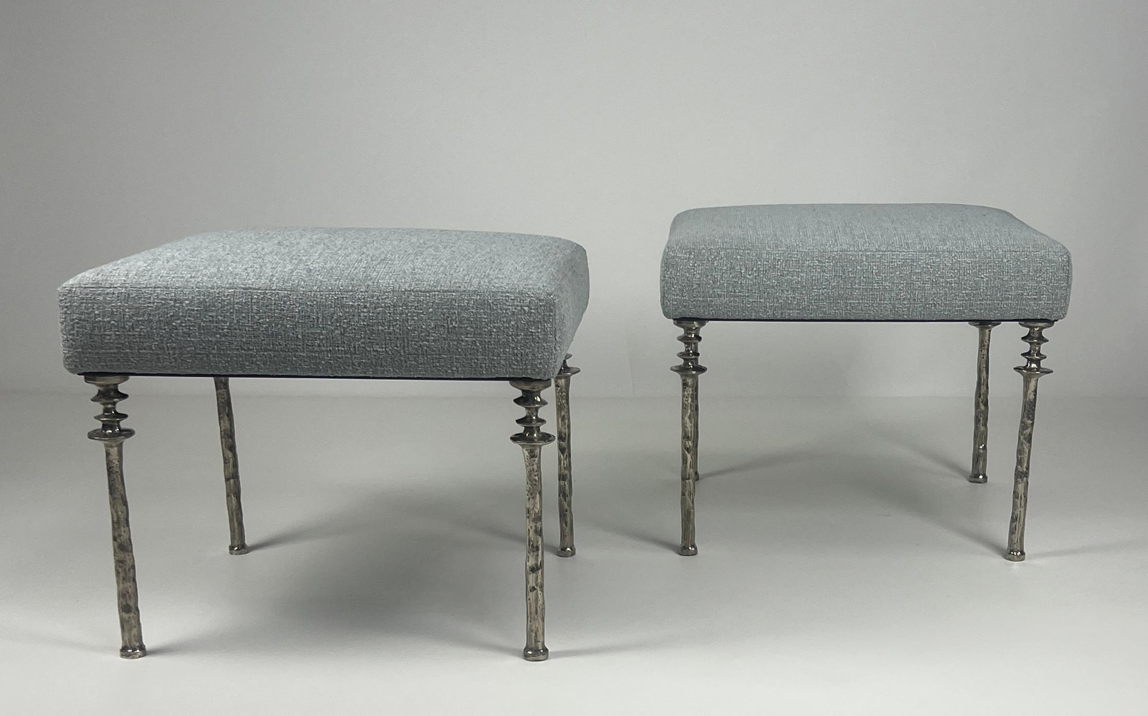 American Pair of White Bronze  
