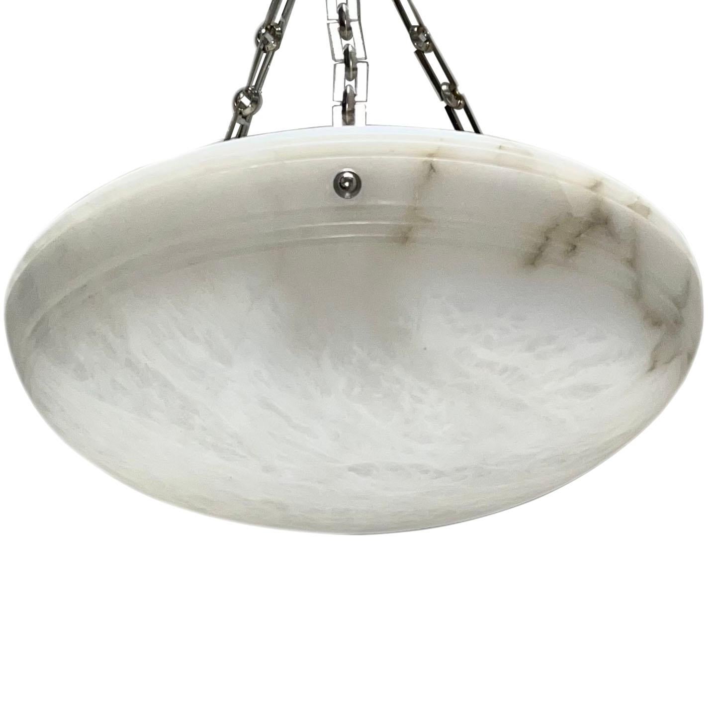 Italian Pair of White Carved Alabaster Light Fixtures, Sold Individually For Sale