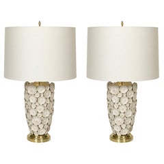 Pair of White Ceramic Lamps