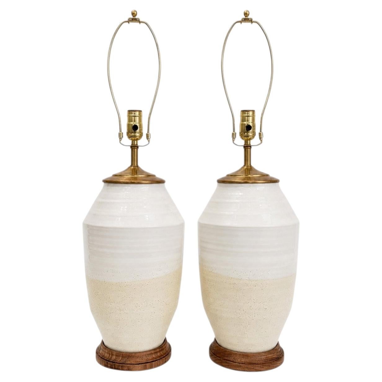 Pair of White Ceramic lamps