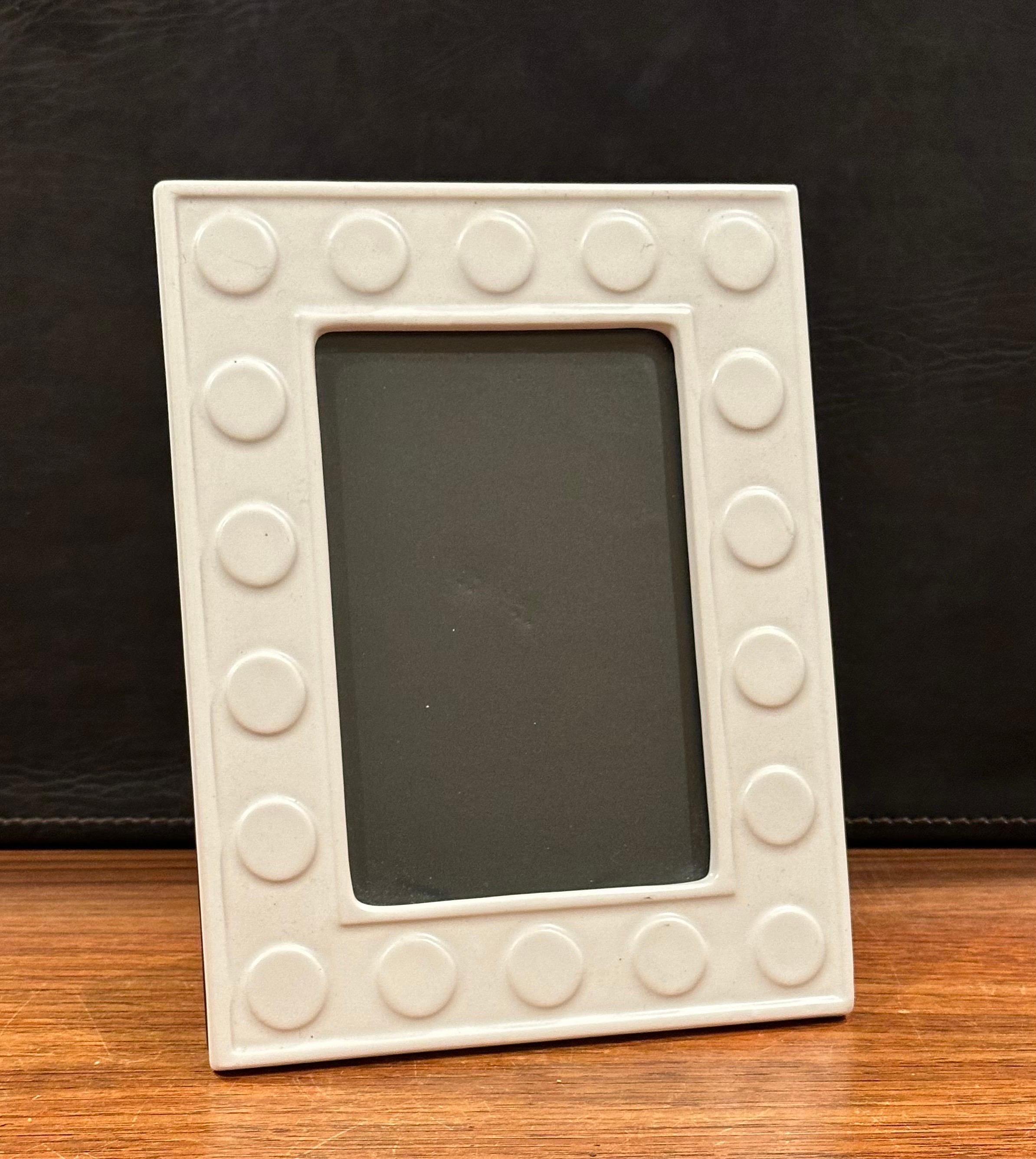 Pair of White Ceramic Picture Frames by Jonathan Adler  For Sale 2