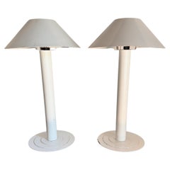 Paire de lampes blanches danoises par Lyfa c.1970's
