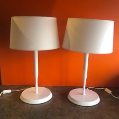 Pair of White "Dorset" Table Lamps by Eric Jourdan for Ligne Roset