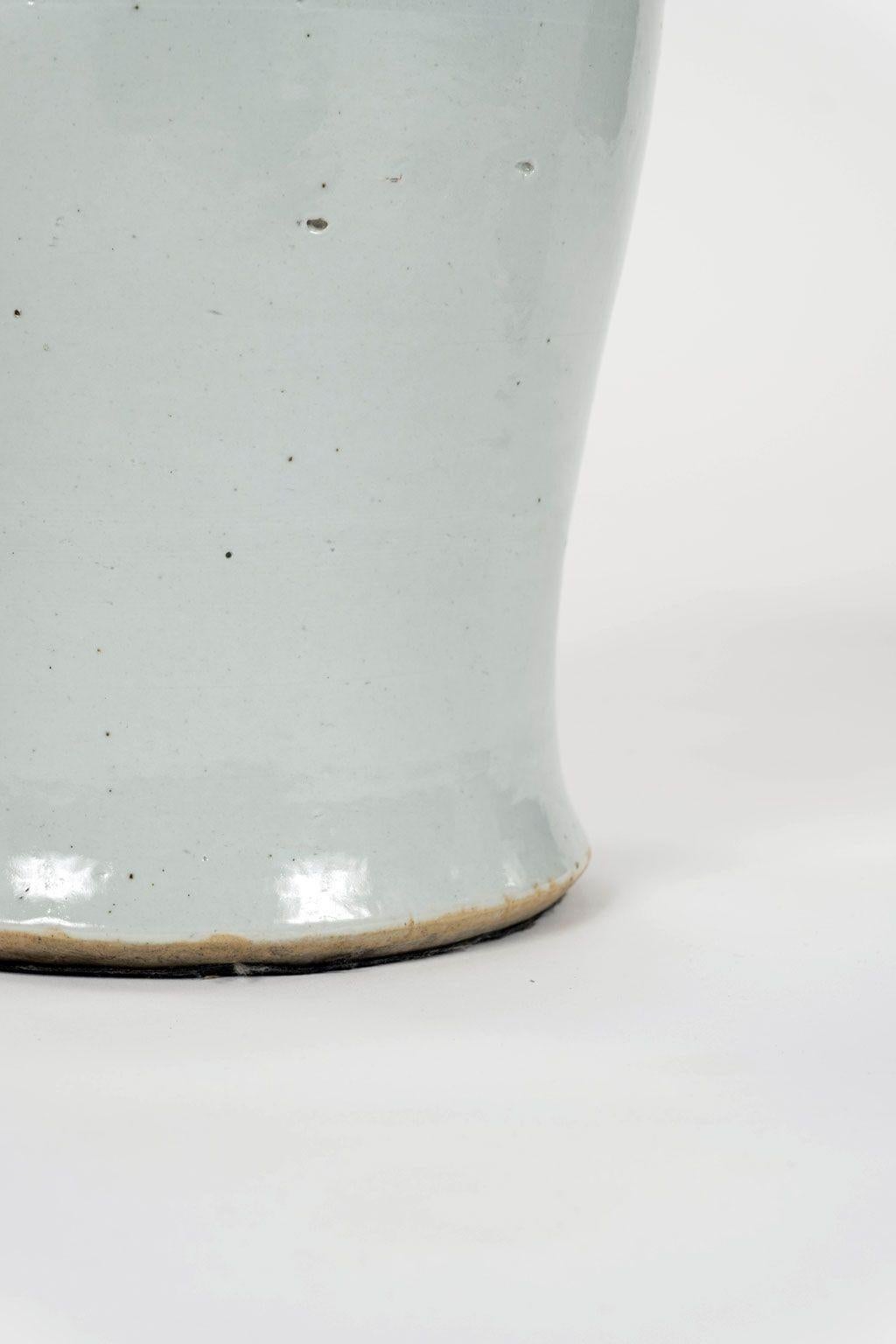 Pair of White Faience Jar Lamps For Sale 4