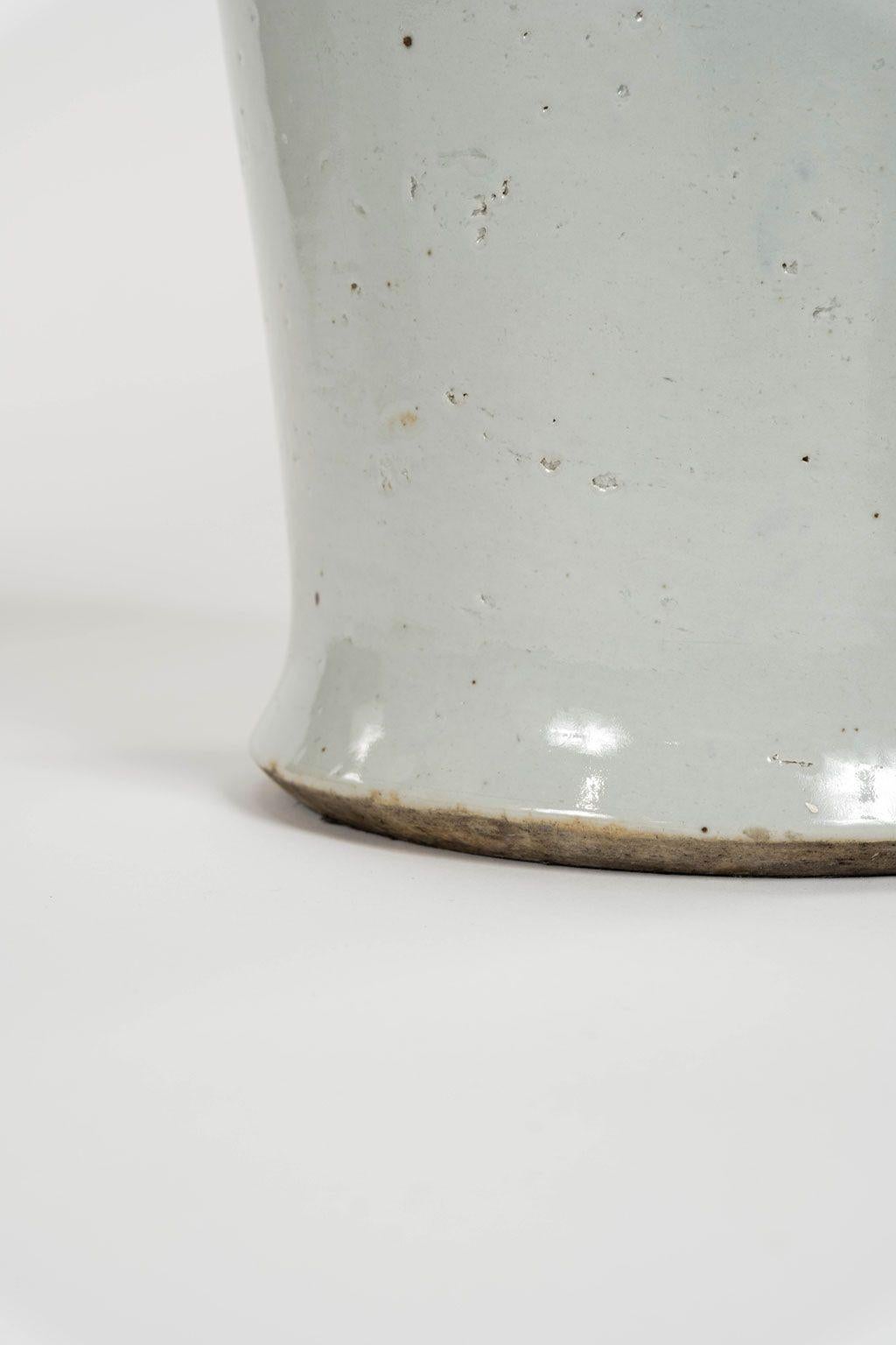 Pair of White Faience Jar Lamps In Good Condition For Sale In Houston, TX