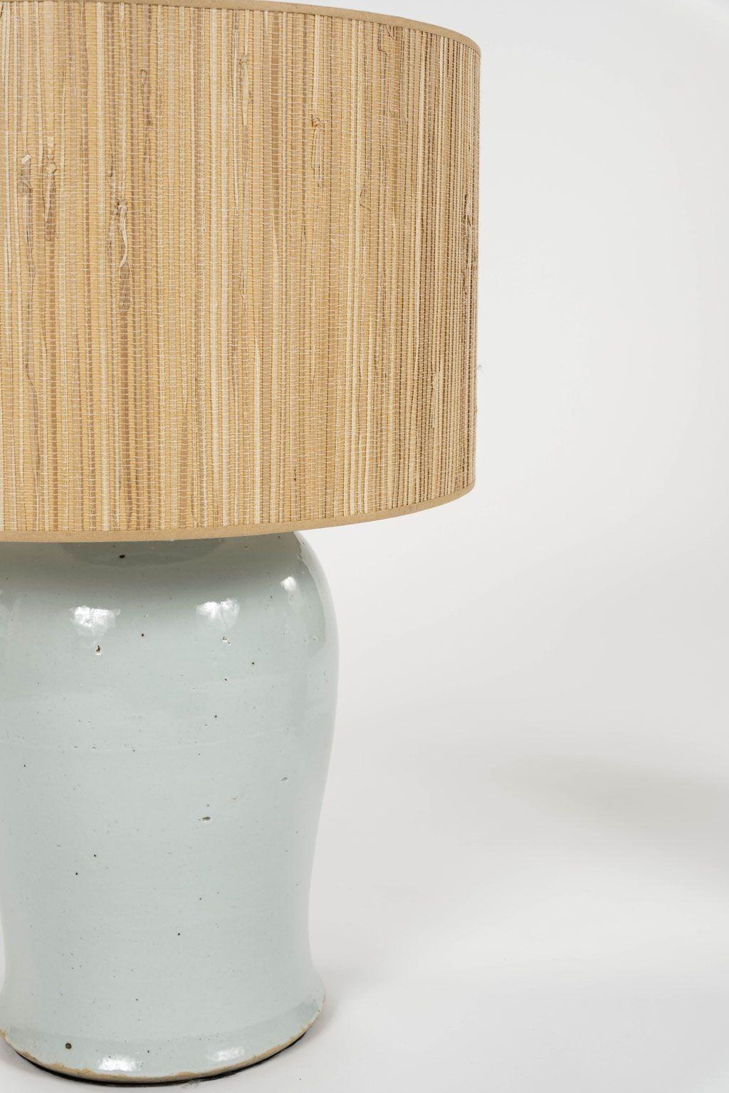 Pair of White Faience Jar Lamps For Sale 1
