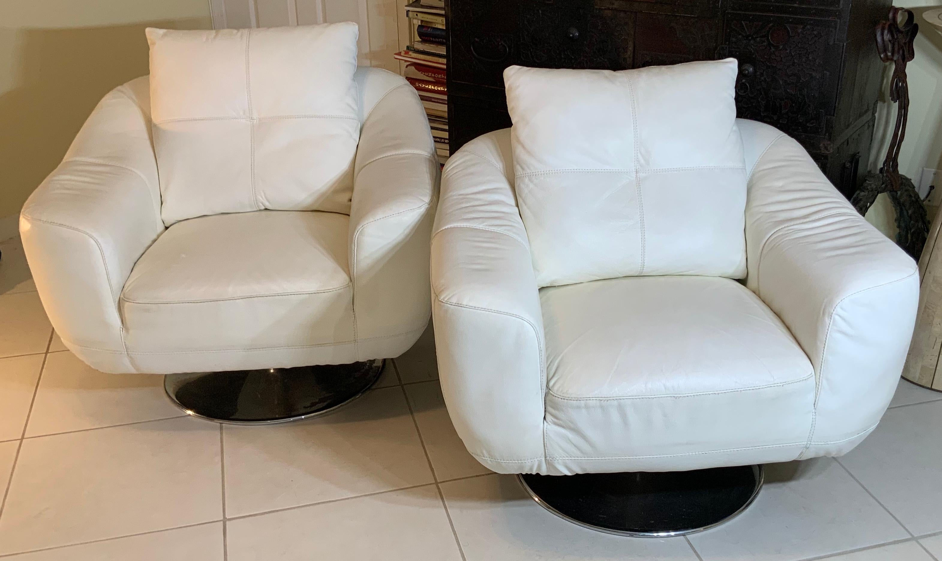 white leather club chair