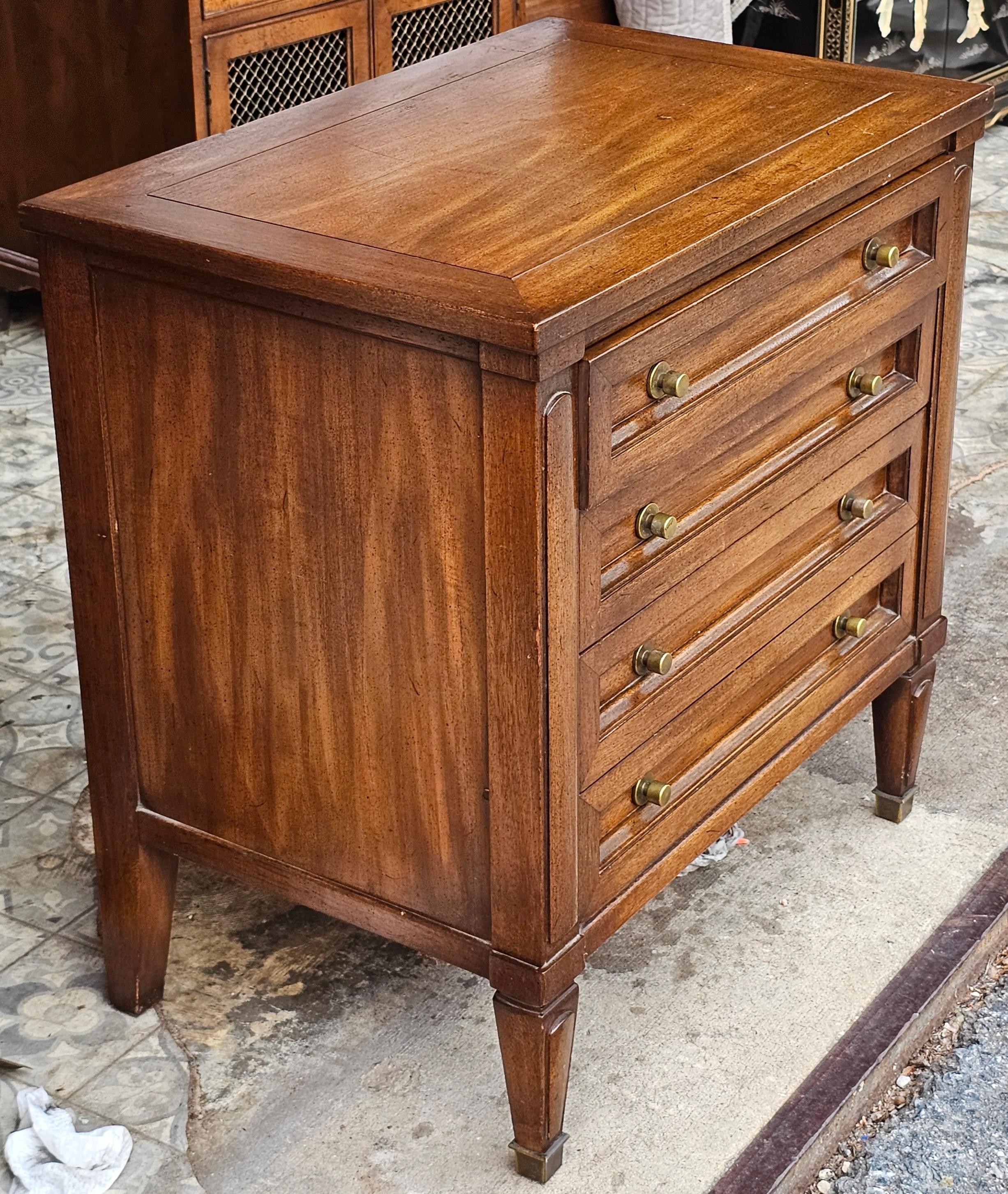 Pair of White Fine Furniture Teak Side Chests of Drawers For Sale 6