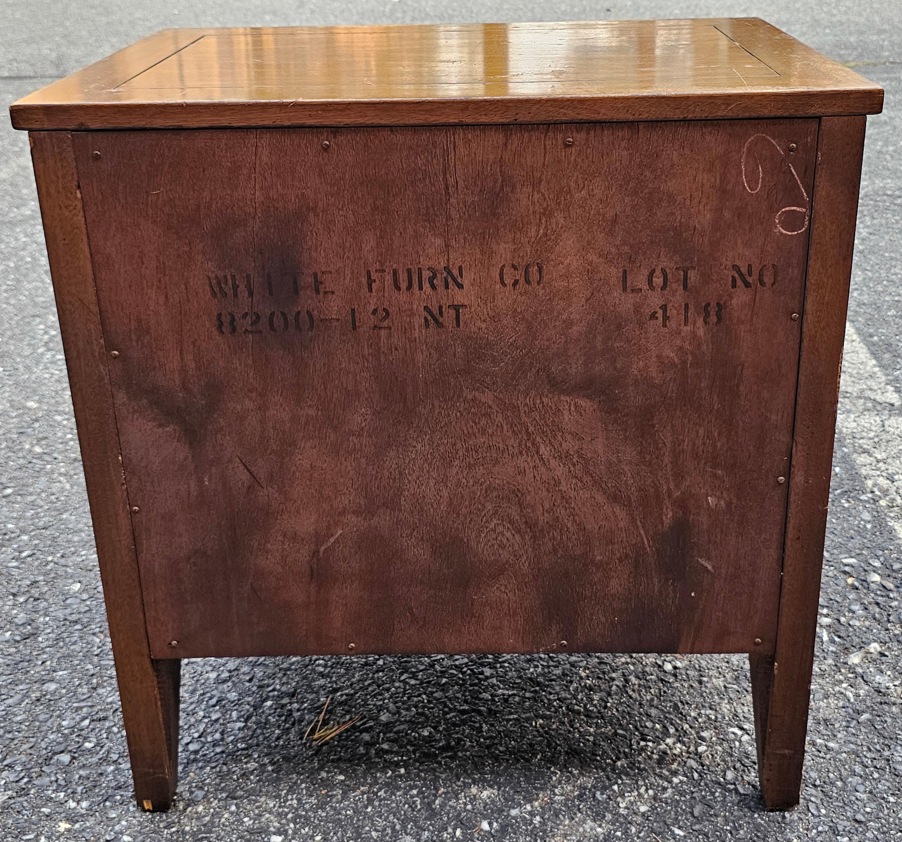 Pair of White Fine Furniture Teak Side Chests of Drawers For Sale 8