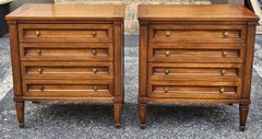 Pair of White Fine Furniture Teak Side Chests of Drawers