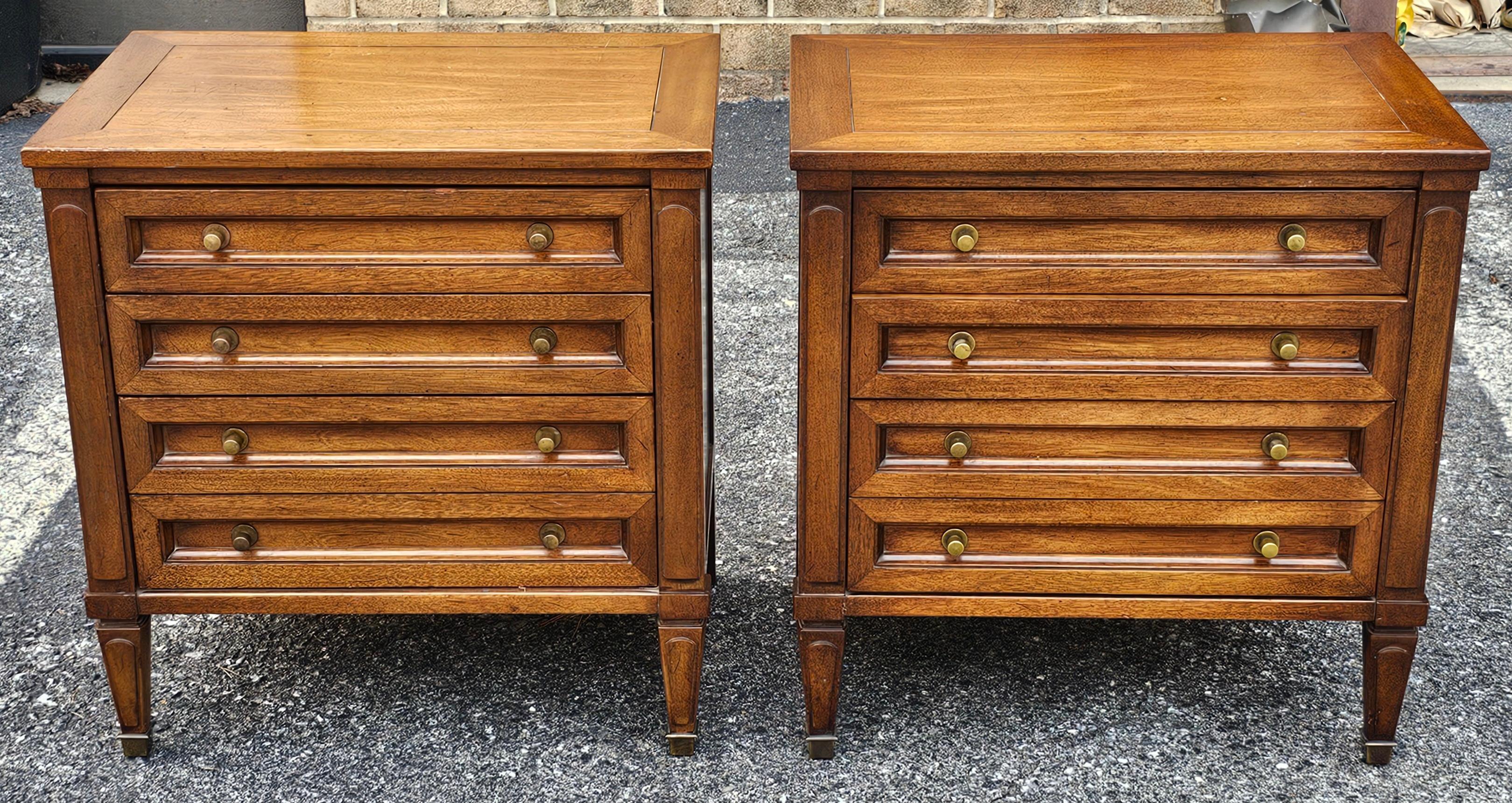 Other Pair of White Fine Furniture Teak Side Chests of Drawers For Sale