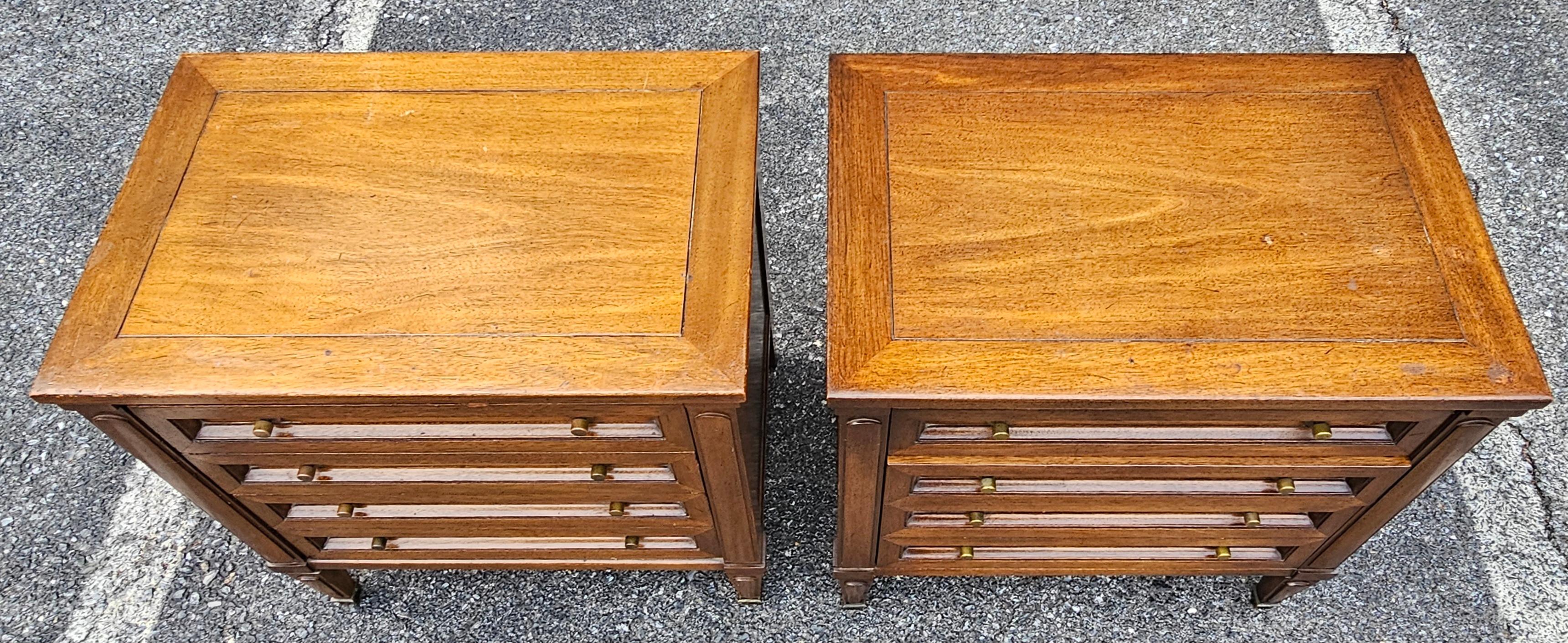 American Pair of White Fine Furniture Teak Side Chests of Drawers For Sale