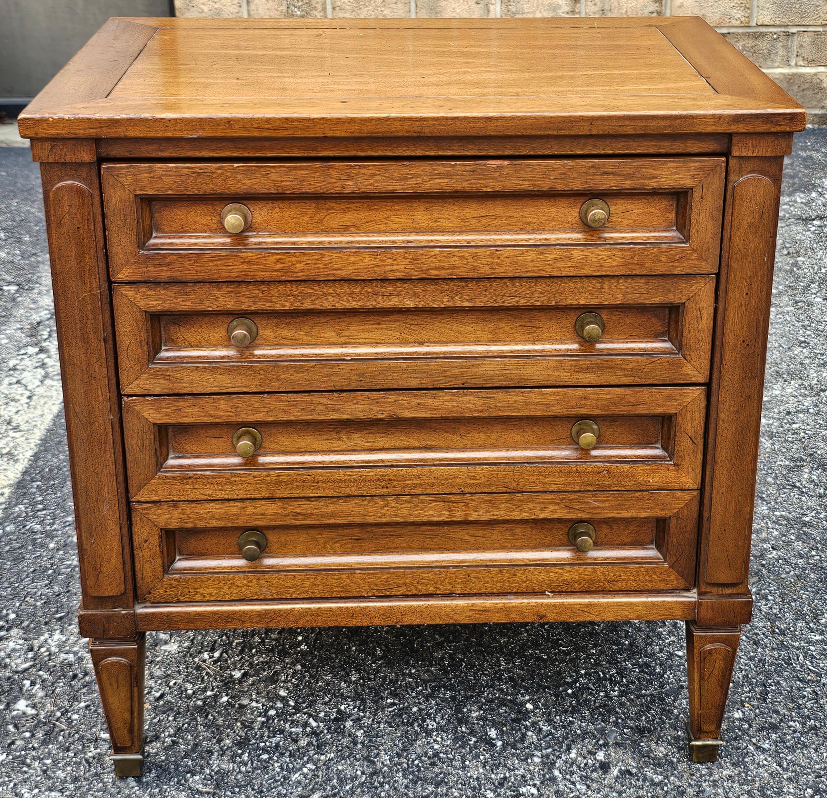 20th Century Pair of White Fine Furniture Teak Side Chests of Drawers For Sale