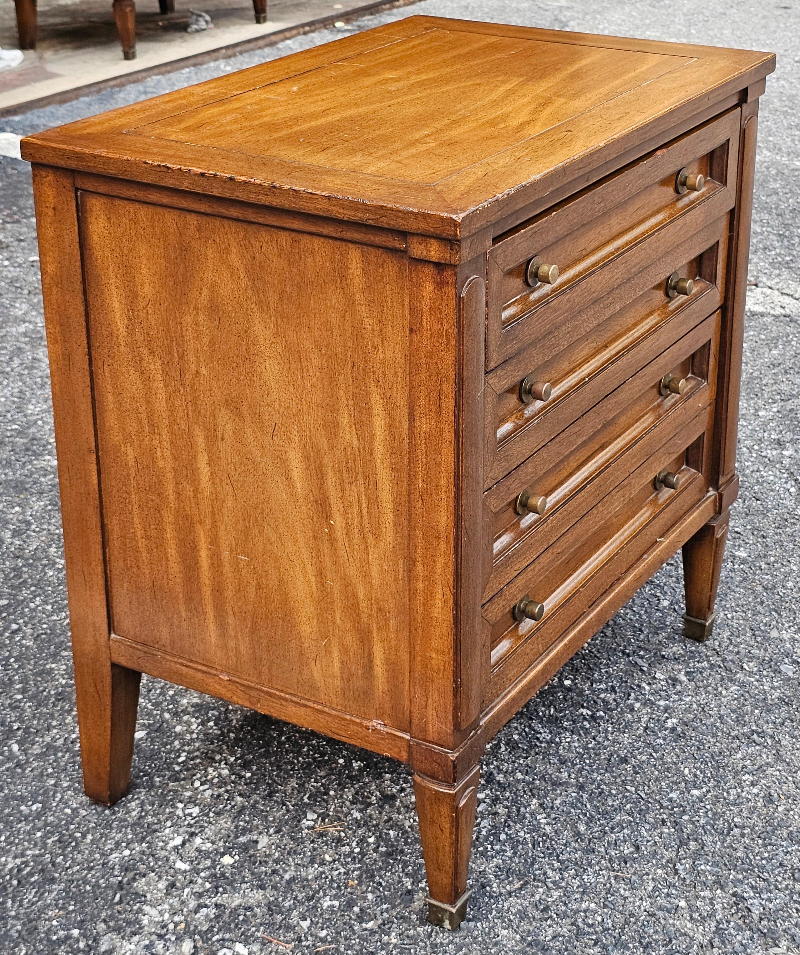 Pair of White Fine Furniture Teak Side Chests of Drawers For Sale 1