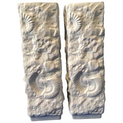 Pair of White Fossil Rock Matte  Porcelain Vases by Kaiser of Germany