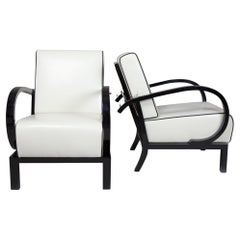 Pair of White Functionalism Armchairs from Czechoslovakia by Jindrich Halabala
