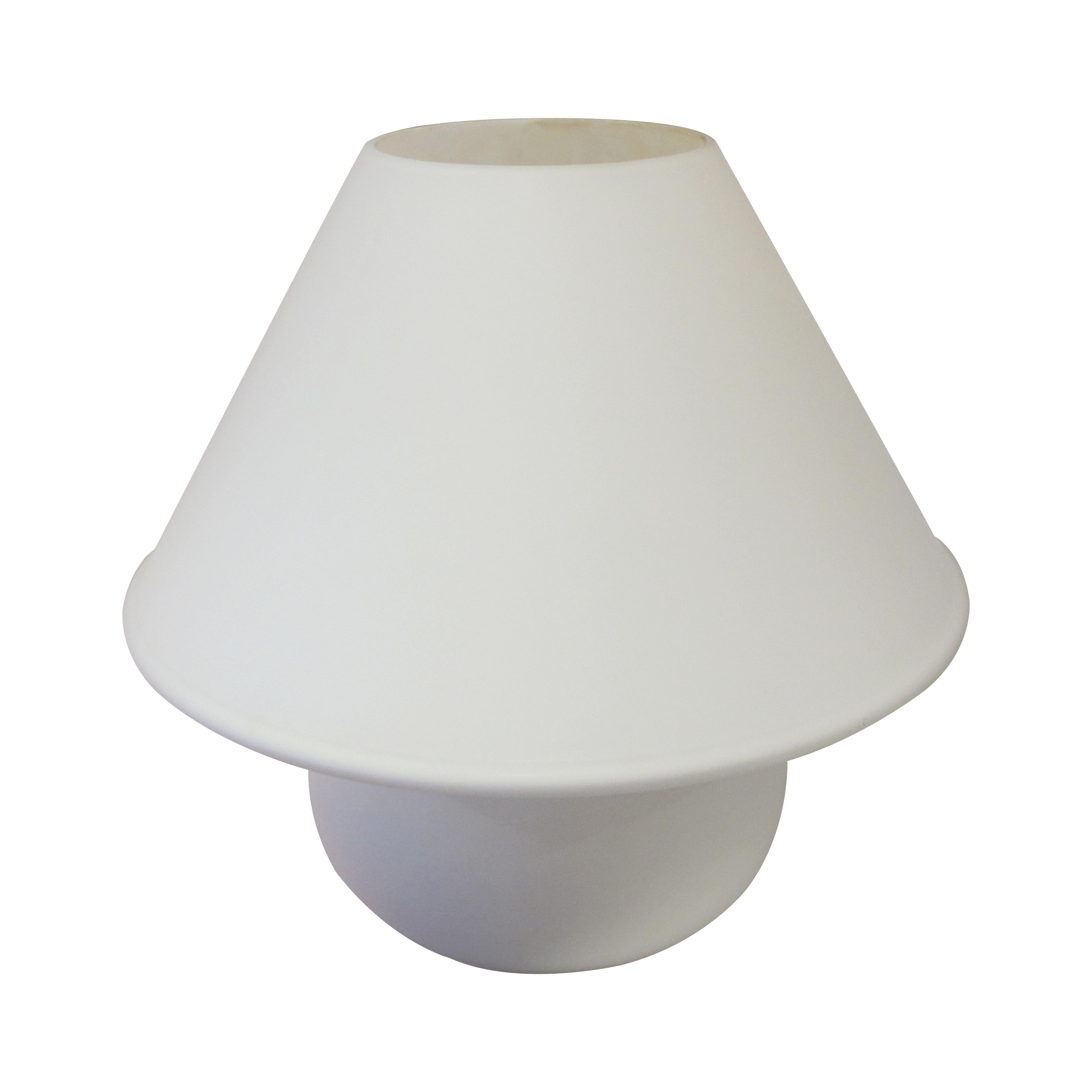 Milieu du XXe siècle Paire de lampes de table à champignon en verre blanc par Glashütte Limburg, années 1960 en vente