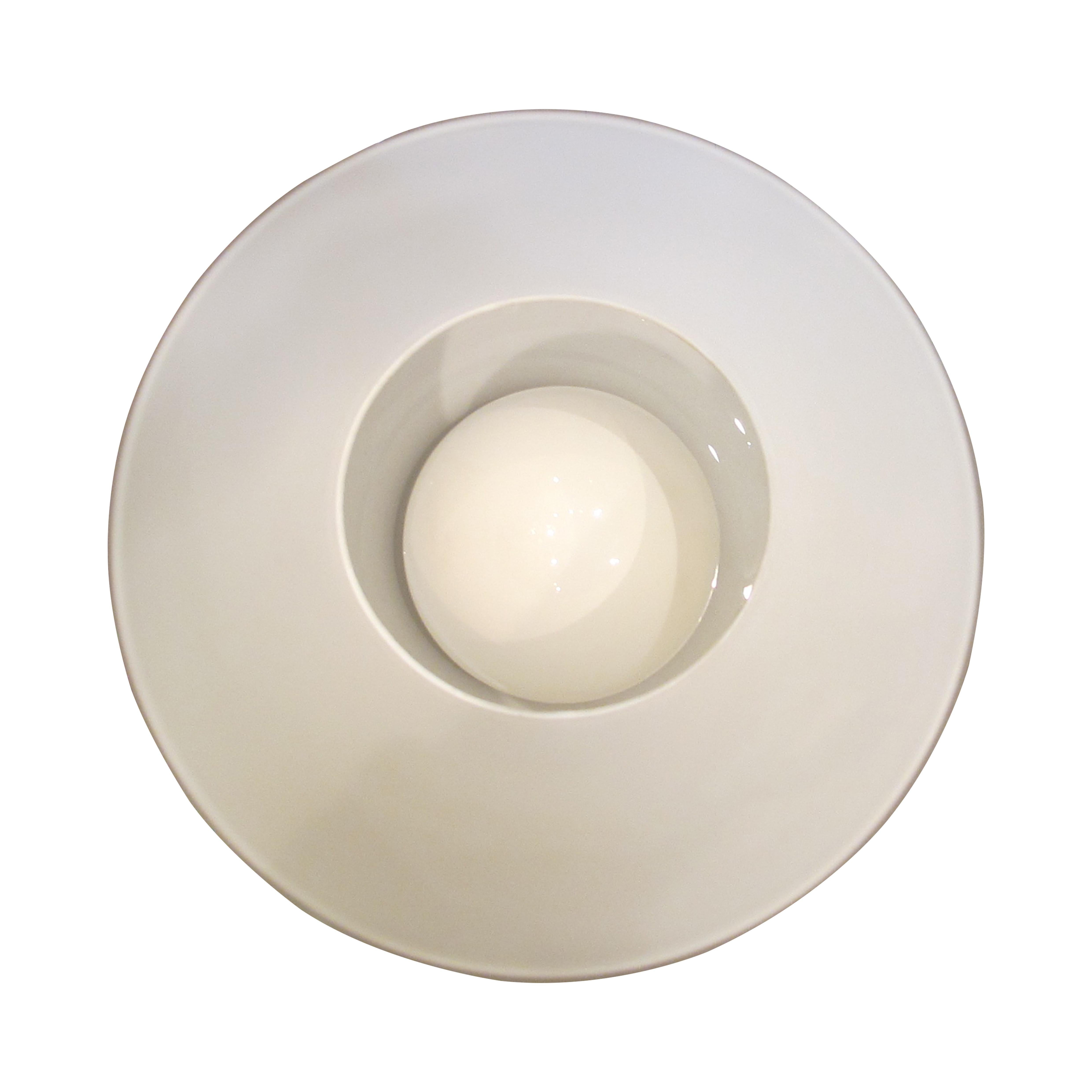 Paire de lampes de table à champignon en verre blanc par Glashütte Limburg, années 1960 en vente 2