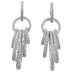 Pair of White Gold and Diamond Earrings