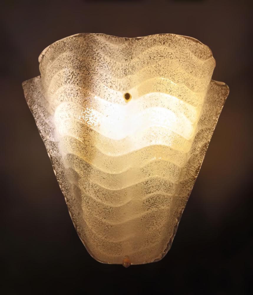 Pair of White Graniglia Sconces In Good Condition In Los Angeles, CA