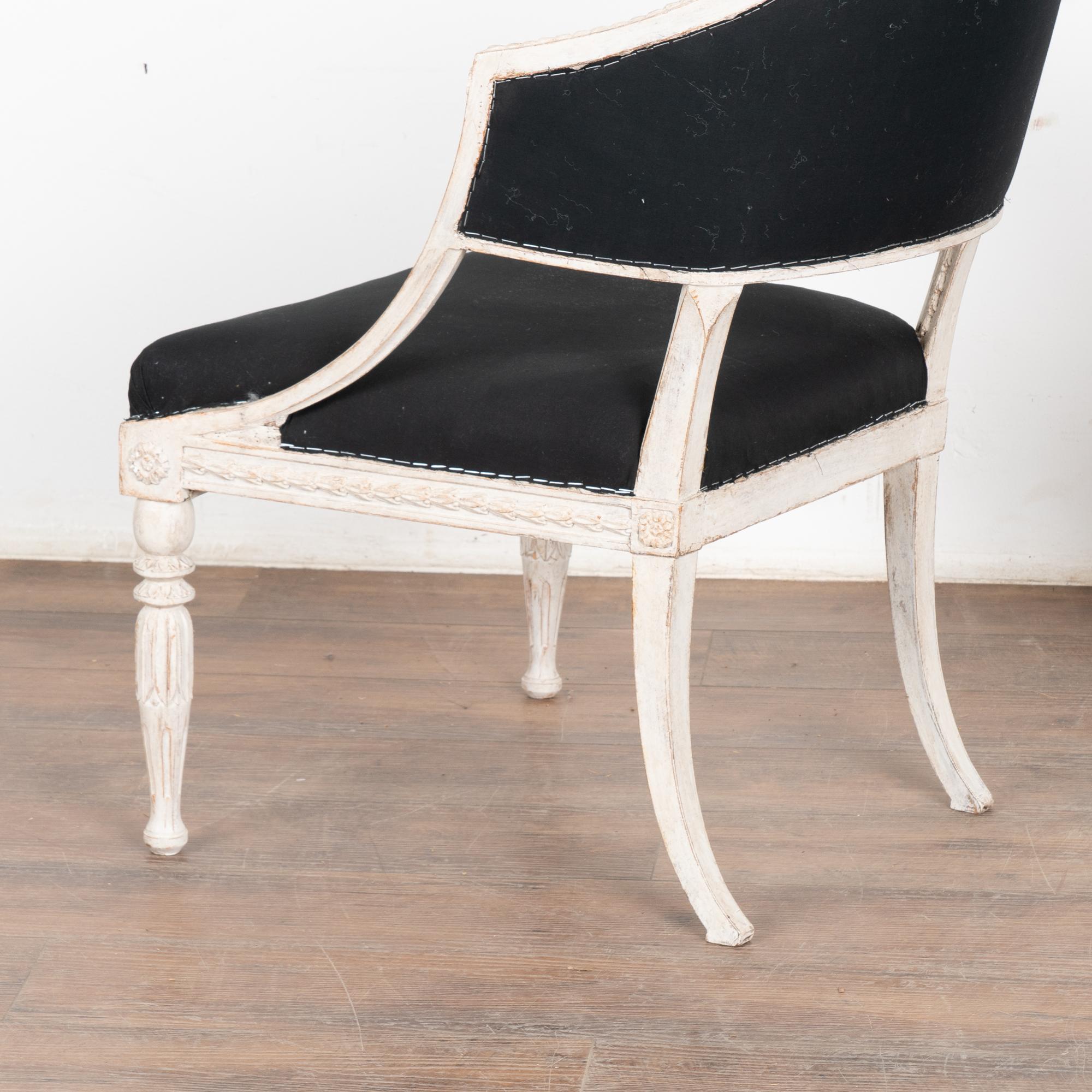 Pair of White Gustavian Armchairs, Sweden circa 1810 2