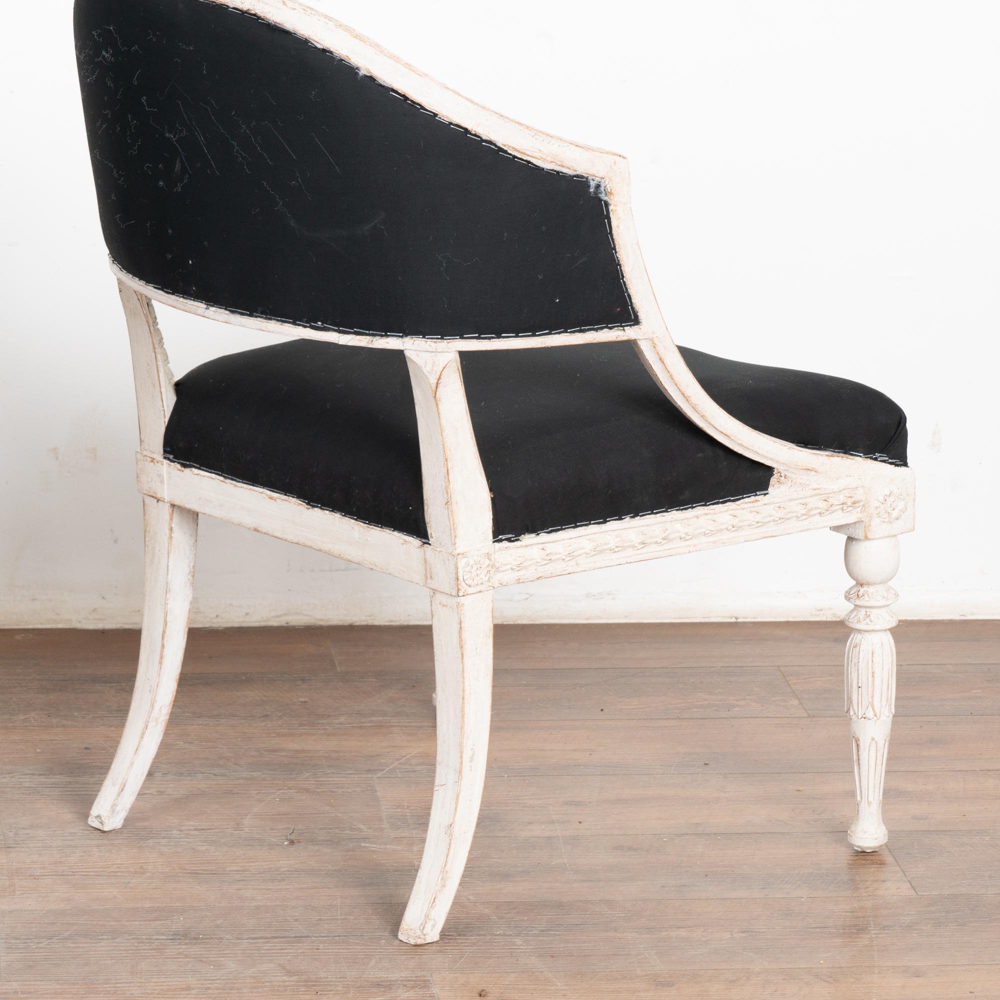 Pair of White Gustavian Armchairs, Sweden circa 1810 3