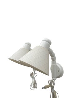 Coppia di lampade da parete in pino Whiting di Solbackens Svarveri, Svezia, anni '70