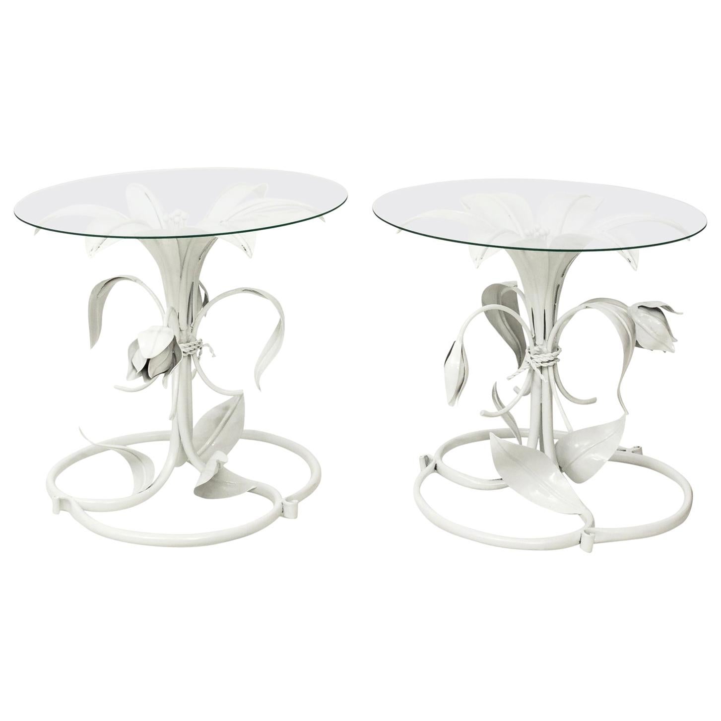 Pair of White Lacquered Arthur Court Side Tables