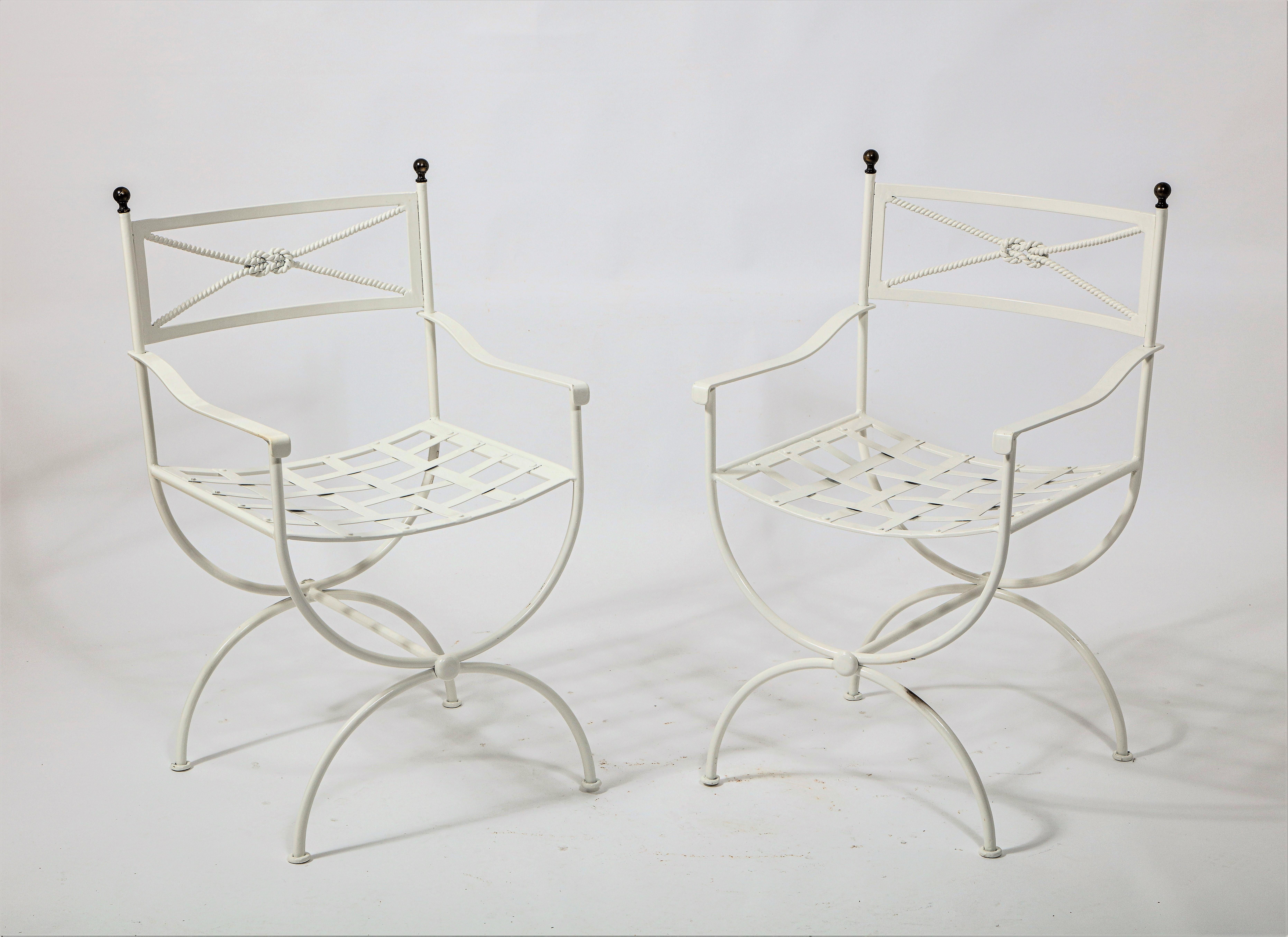 Neoclassical Pair of White Lacquered 