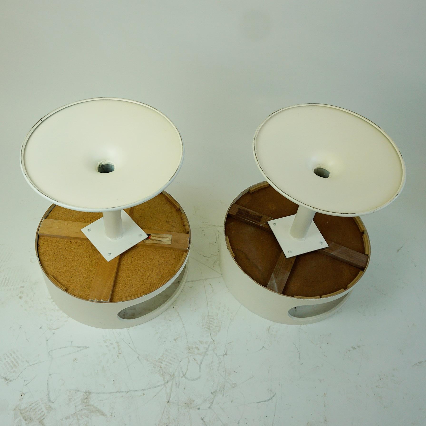 Pair of White Lacquered German 1960s Tulip Side Tables by Opal 4