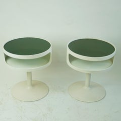 Pair of White Lacquered German 1960s Tulip Side Tables by Opal