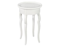 Pair of White Lacquered Mahogany Drink Tables by Baker Furniture