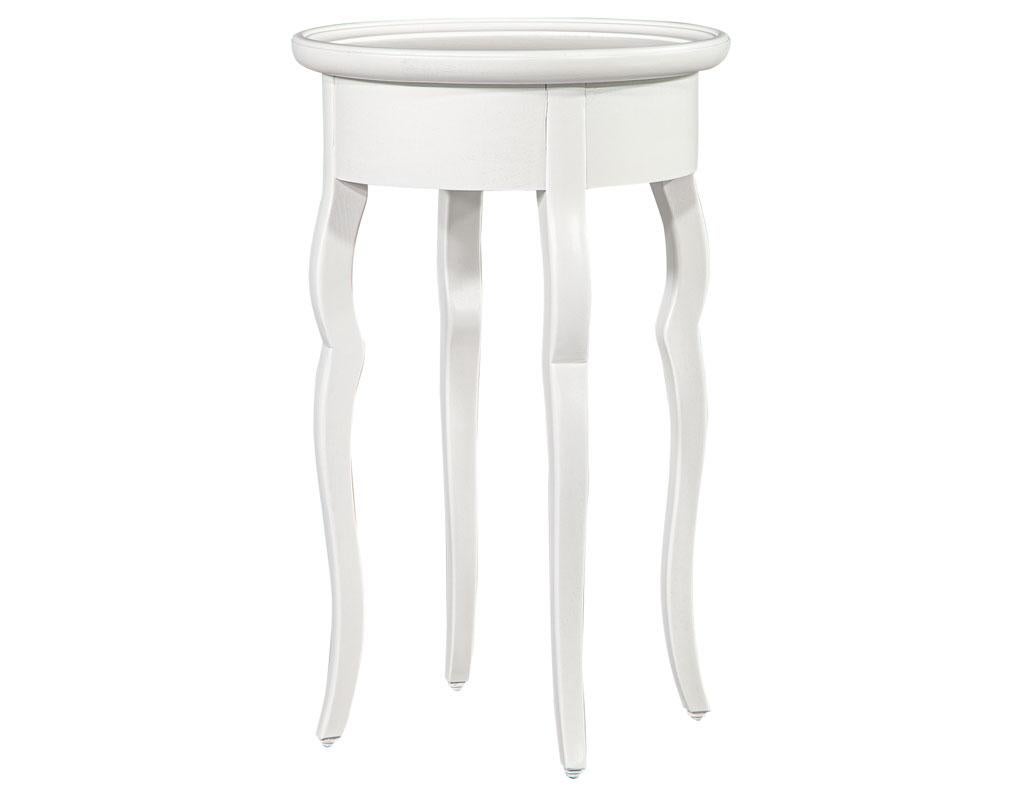 Contemporary Pair of White Lacquered Mahogany Drink Tables by Baker Furniture For Sale
