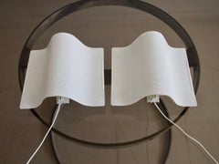 Pair of White Lacquered Perforated Metal Wall Lamps by Lindau & Lindekrantz