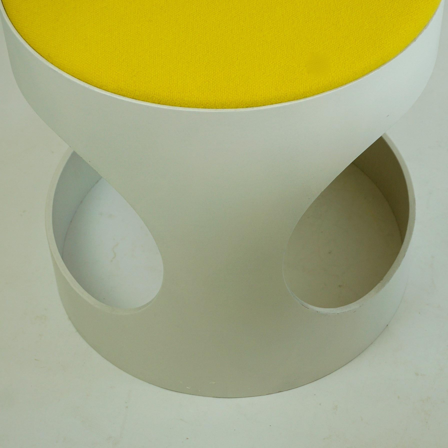 Pair of White Lacquered Plywood Stools by Opal Germany, 1960s 5
