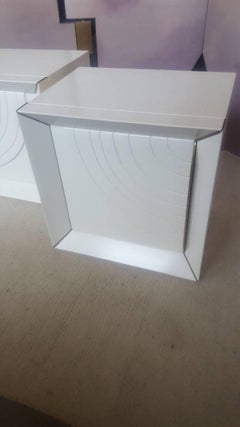 Pair of White Lacquered Wood Nightstands, 1970, Italy