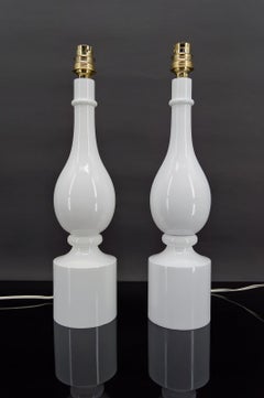 Pair of white lamps by Philippe Capelle, France, Circa 1970
