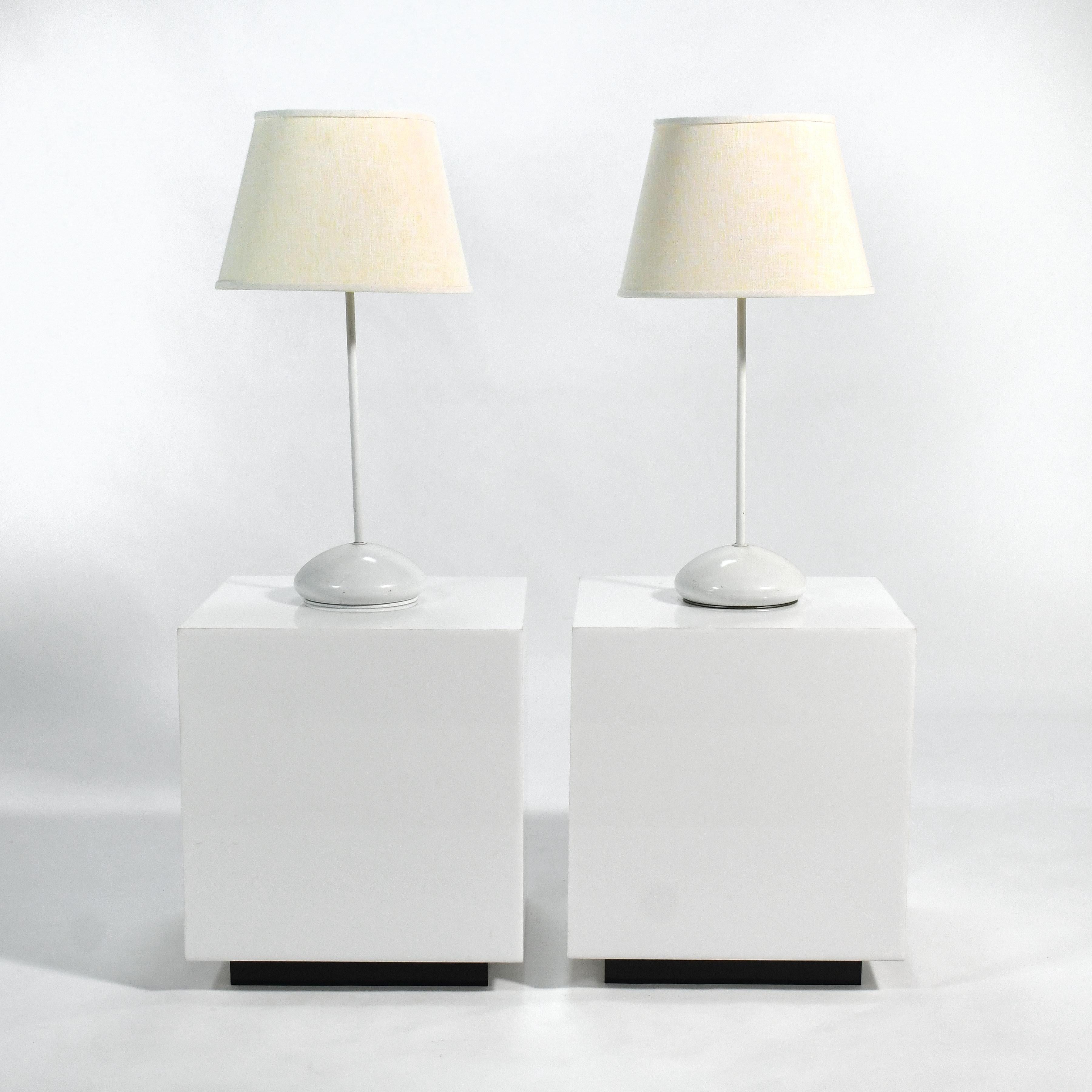 Pair of White Lucite Cube Tables/ Pedestals In Good Condition In Highland, IN