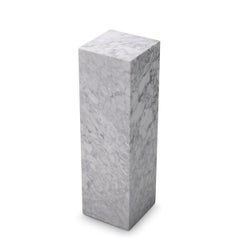 Pair of White Marble Columns, 21st Century.