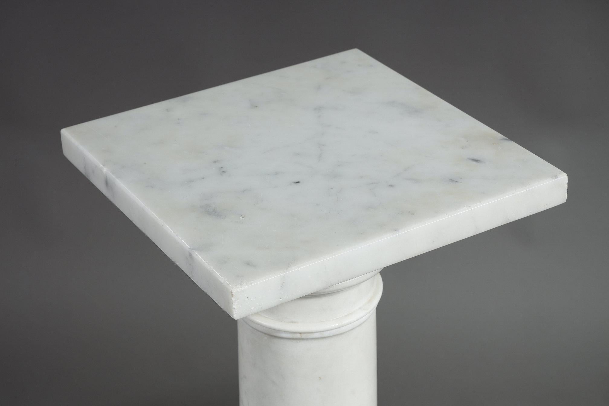 Pair of white marble columns late 19th century For Sale 1