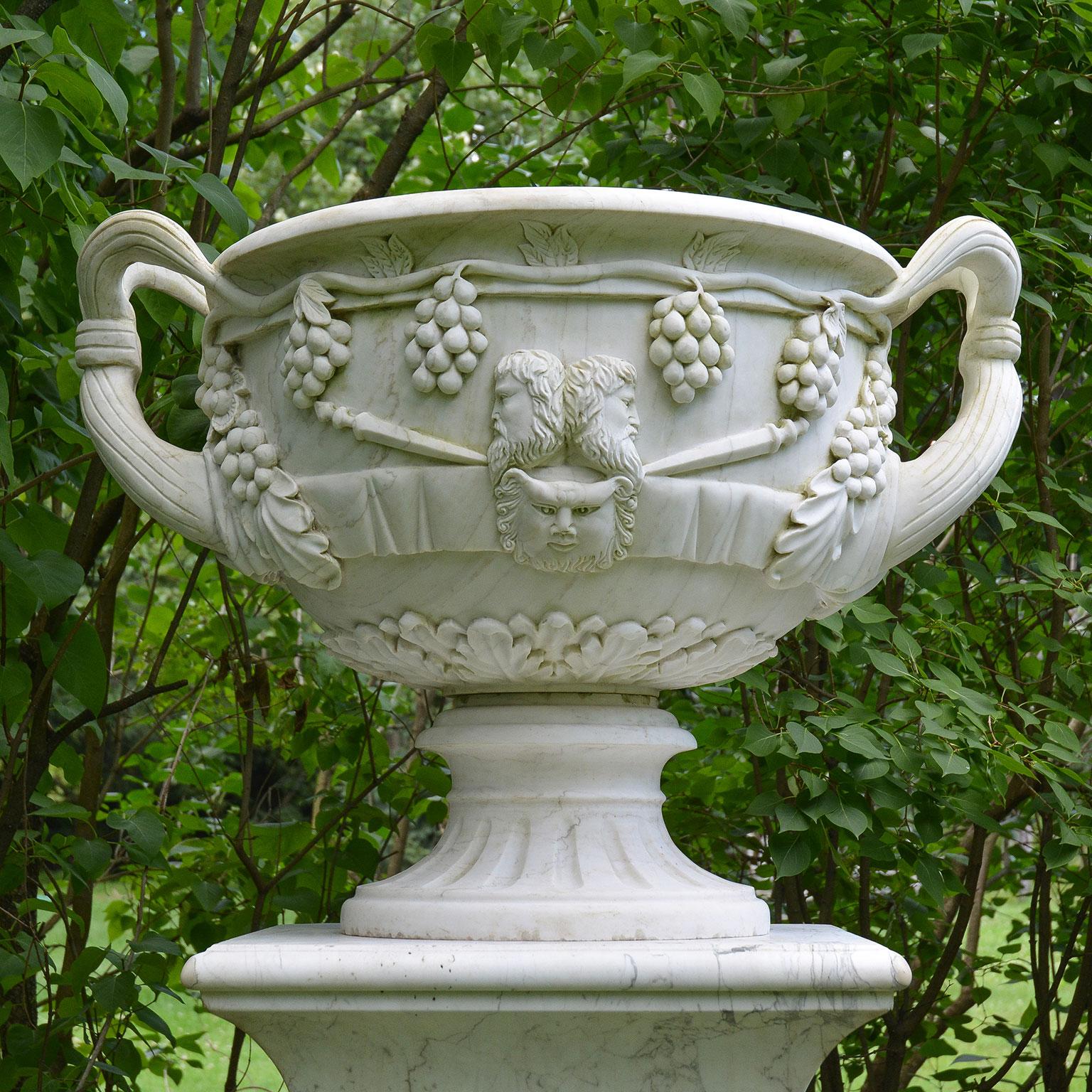 tall marble pedestal