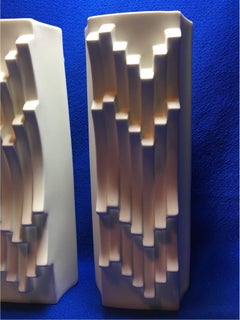 Pair of White Matte Vases by Heinrich Fuchs by Hutschenreuther of Germany