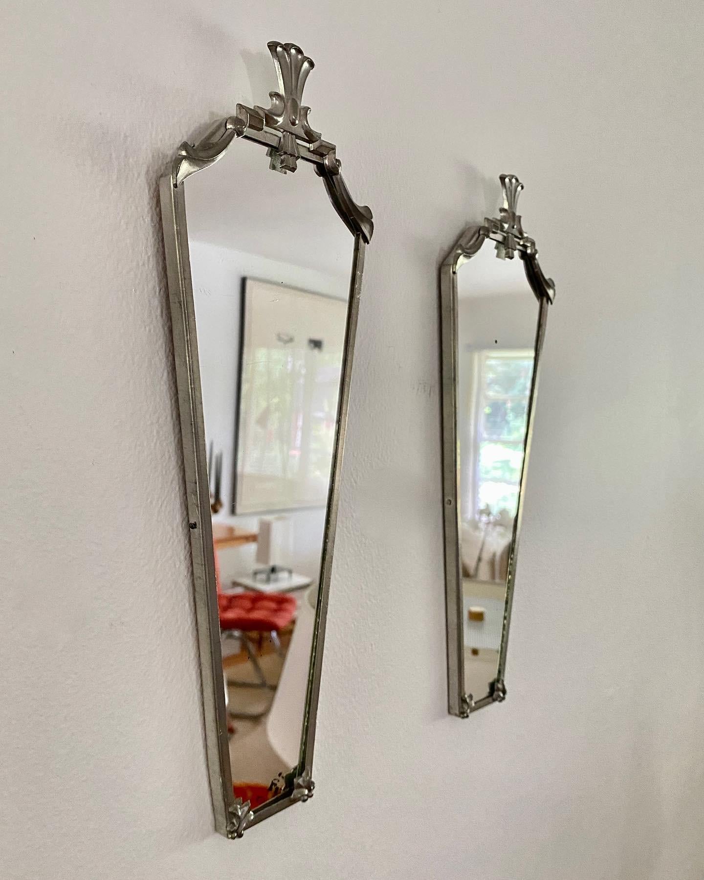 Pair Of White Metal Art Deco / Classical Mirrors From Svenskt Tenn For Sale 10